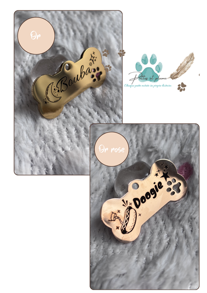Médaille personnalisée pour chien et chat - Gravure laser haute précision