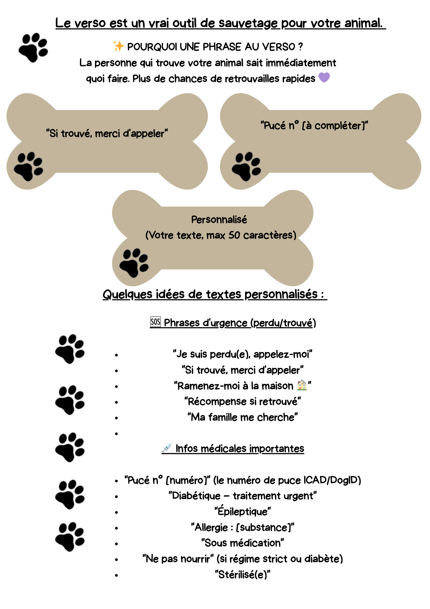 Médaille personnalisée pour chien et chat - Gravure laser haute précision