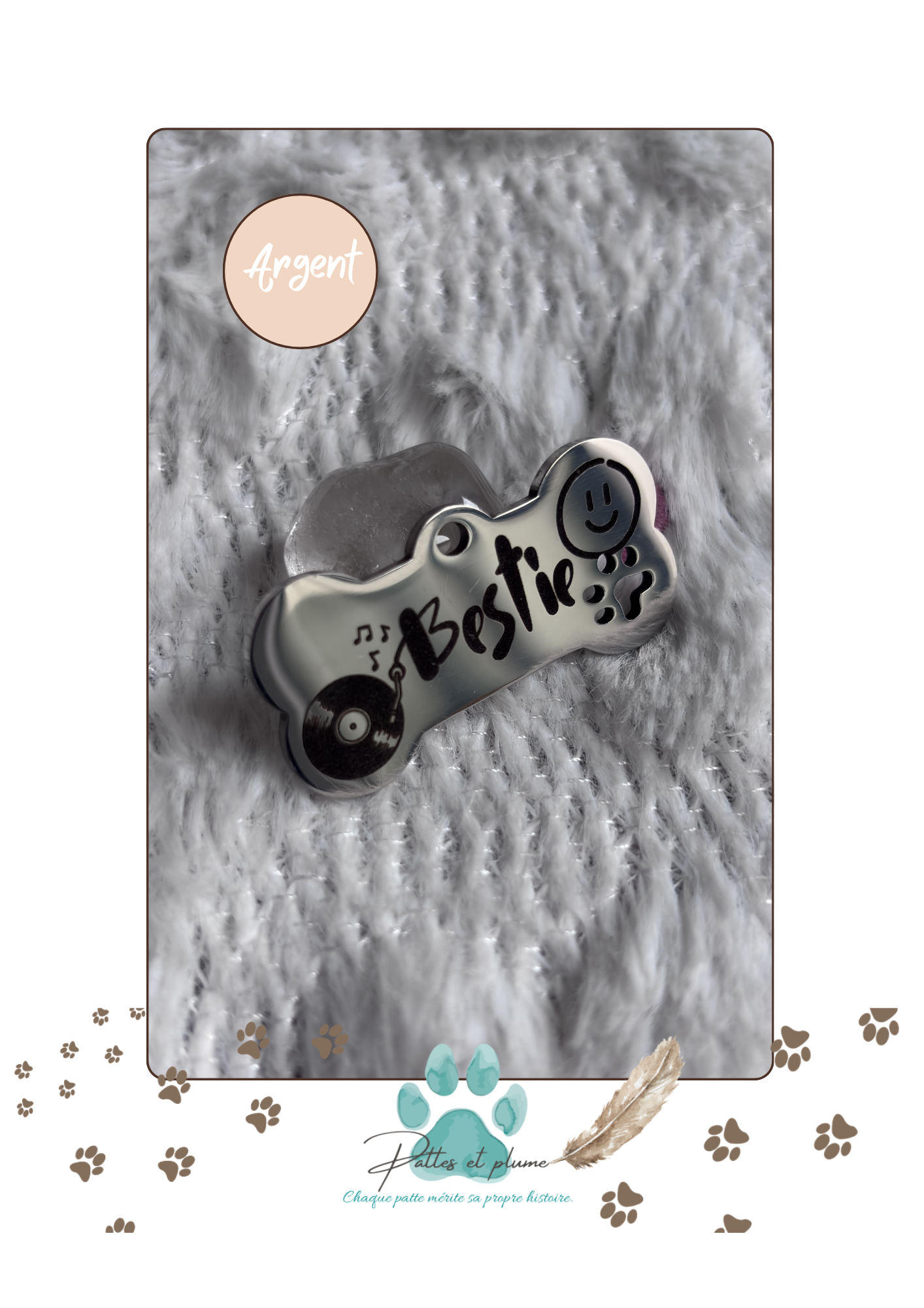 Médaille personnalisée pour chien et chat - Gravure laser haute précision